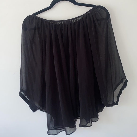 Sheer Black Flowy Top, sheer black Blouse, Do & Be - Picture 4 of 4